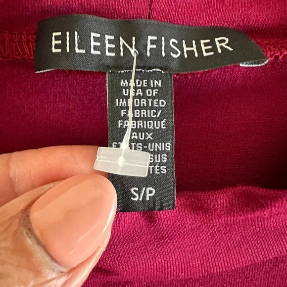 Eileen Fisher Tunic Hibiscus Red Viscose Jersey Mock Neck Caftan - Picture 13 of 16